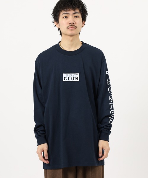 PRO CLUB (プロクラブ)の「PRO CLUB L/S TEE ボックスロゴワッペン ヘビーウェイト長袖Tシャツ ロンT(Tシャツ/カットソー・メンズ・ブラック/ネイビー/ホワイト・2XL/L/M/XL/3XL/S)」の16枚目の写真
