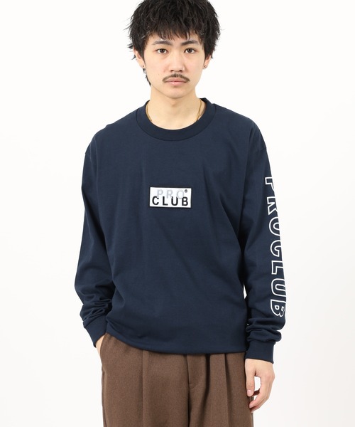 PRO CLUB (プロクラブ)の「PRO CLUB L/S TEE ボックスロゴワッペン ヘビーウェイト長袖Tシャツ ロンT(Tシャツ/カットソー・メンズ・ブラック/ネイビー/ホワイト・2XL/L/M/XL/3XL/S)」の10枚目の写真