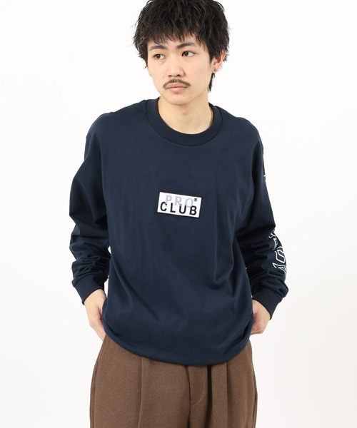 PRO CLUB (プロクラブ)の「PRO CLUB L/S TEE ボックスロゴワッペン ヘビーウェイト長袖Tシャツ ロンT(Tシャツ/カットソー・メンズ・ブラック/ネイビー/ホワイト・2XL/L/M/XL/3XL/S)」の11枚目の写真