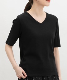 【ハニさら・接触冷感・ＵＶカット】半袖ＶネックＴシャツ