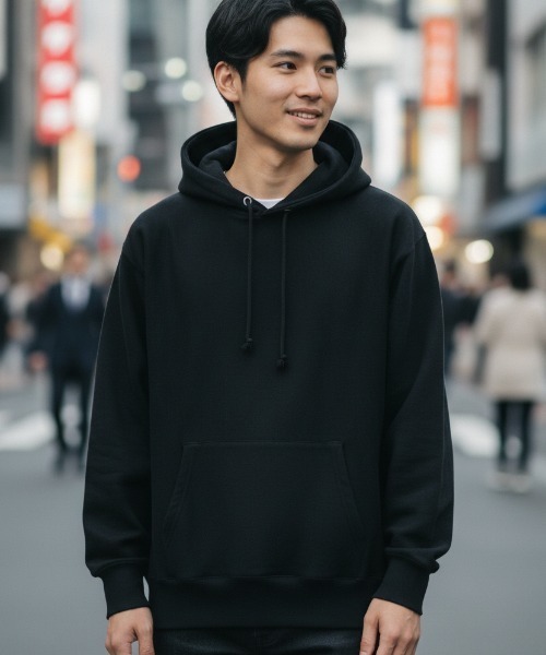 LIFEMAX（ライフマックス）の「【LIFEMAX/ライフマックス】ヘビーウエイトプルオーバーパーカ/フーディー 無地 ユニセックス カジュアル（パーカー・メンズ・サンドベージュ/ブラック/ホワイト/ミックスグレー/ネイビー・SMALL/MEDIUM/LARGE/X-LARGE）」の3枚目の写真
