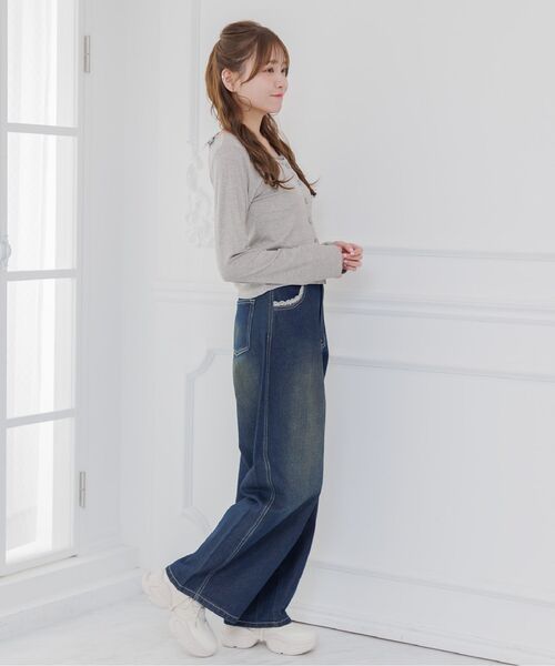 ems excite(エムズエキサイト)の「キャミ&CTカーデSET(アンサンブル・レディース・ダークグレー/ダークブルー/ピンク・FREE)」の6枚目の写真