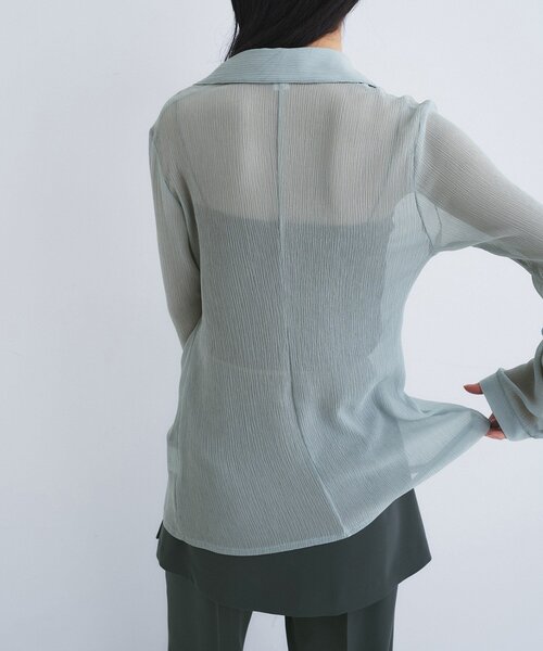 CODE A（コードエー）の「thin gather shirts（シャツ/ブラウス・レディース・ホワイト/チャコールグレー/サックスブルー・00）」の10枚目の写真