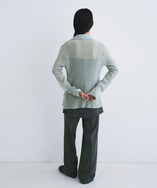 CODE A（コードエー）の「thin gather shirts（シャツ/ブラウス・レディース・ホワイト/チャコールグレー/サックスブルー・00）」の12枚目の写真