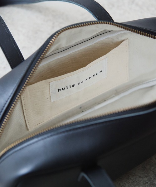 bulle de savon(ビュルデサボン)の「leather yokonaga bag(ハンドバッグ・レディース・ブラック/ダークブラウン・FREE)」の9枚目の写真