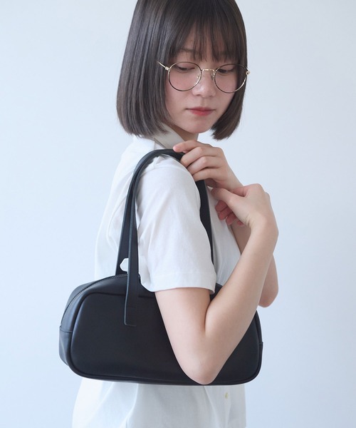 bulle de savon(ビュルデサボン)の「leather yokonaga bag(ハンドバッグ・レディース・ブラック/ダークブラウン・FREE)」の12枚目の写真