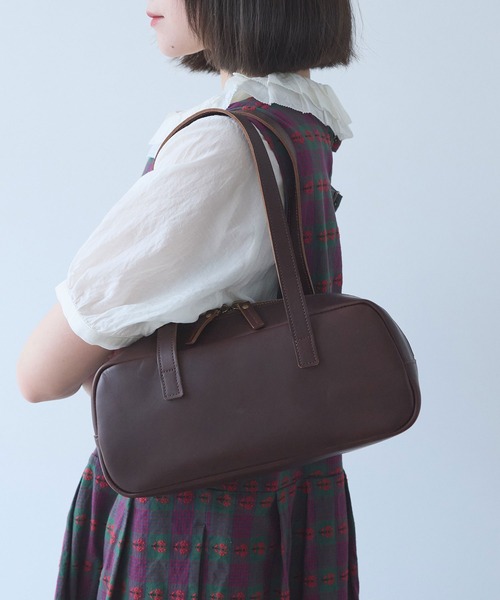 bulle de savon(ビュルデサボン)の「leather yokonaga bag(ハンドバッグ・レディース・ブラック/ダークブラウン・FREE)」の8枚目の写真
