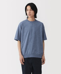 紳士 ライトスウェットクルーネック五分袖Tシャツ
