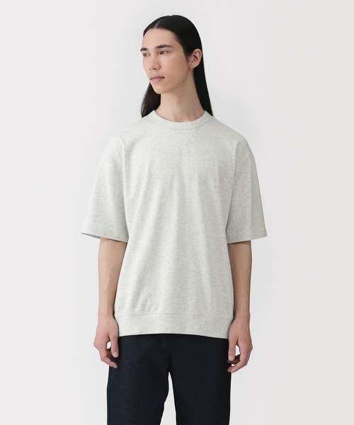 無印良品(ムジルシリョウヒン)の「紳士 ライトスウェットクルーネック五分袖Tシャツ(Tシャツ/カットソー・メンズ・ブルー系/グレー/ブラック/オートミール・XL/L/M/S)」の1枚目の写真
