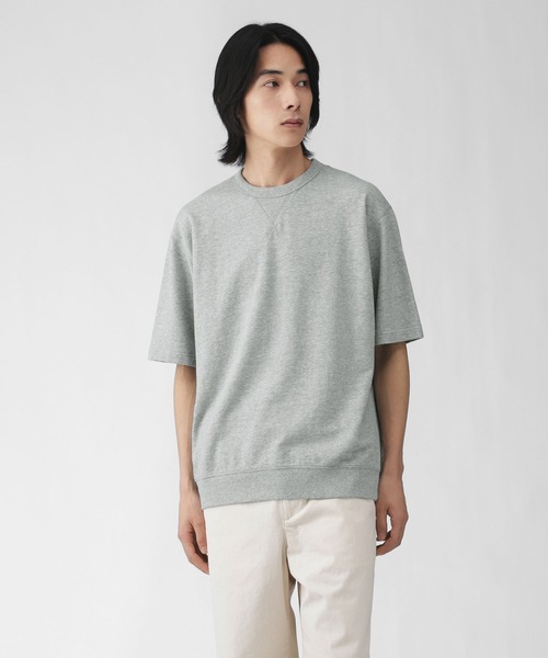 無印良品(ムジルシリョウヒン)の「紳士 ライトスウェットクルーネック五分袖Tシャツ(Tシャツ/カットソー・メンズ・ブルー系/グレー/ブラック/オートミール・XL/L/M/S)」の3枚目の写真