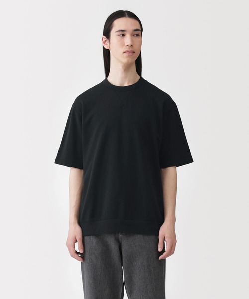 無印良品(ムジルシリョウヒン)の「紳士 ライトスウェットクルーネック五分袖Tシャツ(Tシャツ/カットソー・メンズ・ブルー系/グレー/ブラック/オートミール・XL/L/M/S)」の2枚目の写真