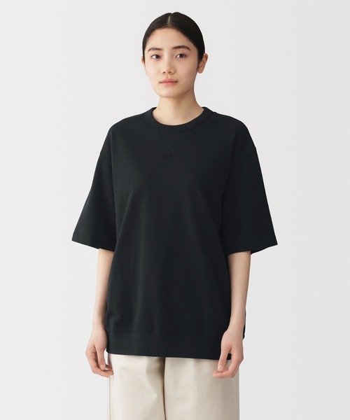 無印良品(ムジルシリョウヒン)の「紳士 ライトスウェットクルーネック五分袖Tシャツ(Tシャツ/カットソー・メンズ・ブルー系/グレー/ブラック/オートミール・XL/L/M/S)」の5枚目の写真
