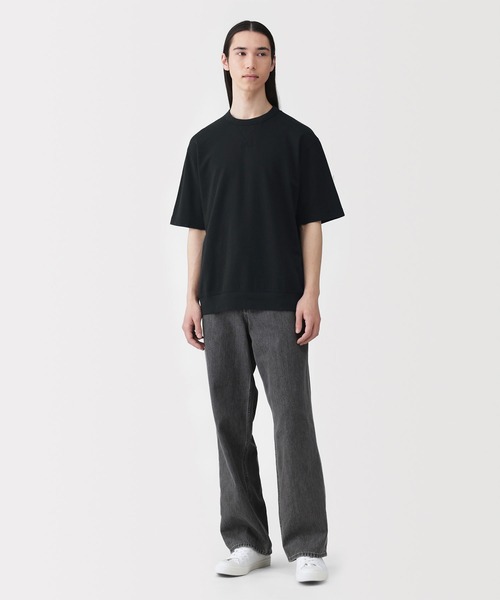 無印良品(ムジルシリョウヒン)の「紳士 ライトスウェットクルーネック五分袖Tシャツ(Tシャツ/カットソー・メンズ・ブルー系/グレー/ブラック/オートミール・XL/L/M/S)」の6枚目の写真