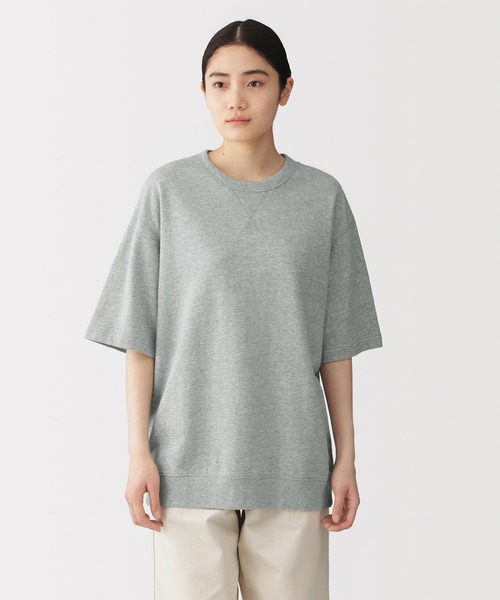 無印良品(ムジルシリョウヒン)の「紳士 ライトスウェットクルーネック五分袖Tシャツ(Tシャツ/カットソー・メンズ・ブルー系/グレー/ブラック/オートミール・XL/L/M/S)」の9枚目の写真