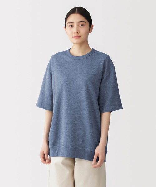 無印良品(ムジルシリョウヒン)の「紳士 ライトスウェットクルーネック五分袖Tシャツ(Tシャツ/カットソー・メンズ・ブルー系/グレー/ブラック/オートミール・XL/L/M/S)」の20枚目の写真