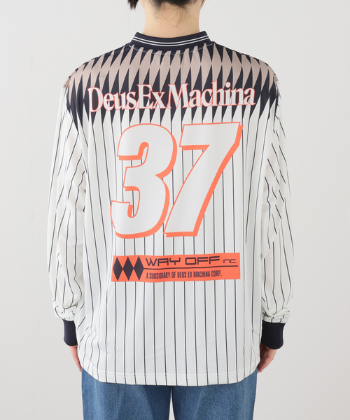 DEUS EX MACHINA(デウスエクスマキナ)の「DEUS EX MACHINA/デウスエクスマキナ ARRII MOTO JERSEY(Tシャツ/カットソー・レディース・ブルー/ホワイト・SMALL)」の3枚目の写真