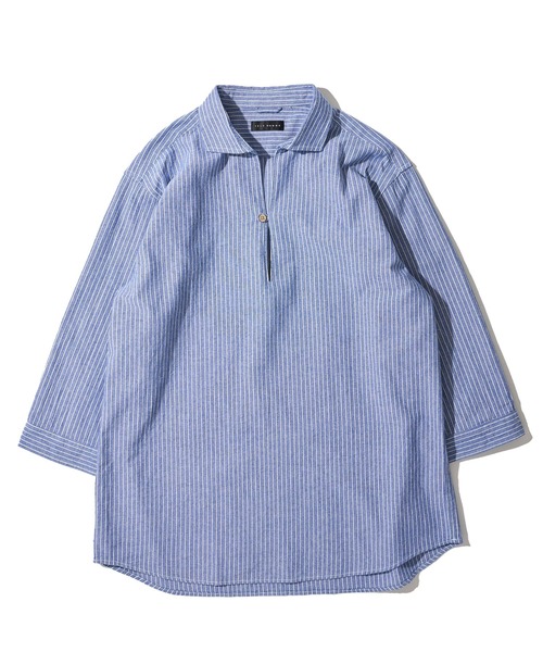 TETE HOMME(テットオム)の「【WEB限定】パナマ織り7分袖カプリシャツ / スキッパーシャツ(シャツ/ブラウス・メンズ・ブルー/ホワイト系1/ブラック/ベージュ/ミント/ネイビー/ネイビー系1/ピンク・LARGE/X-LARGE)」の7枚目の写真
