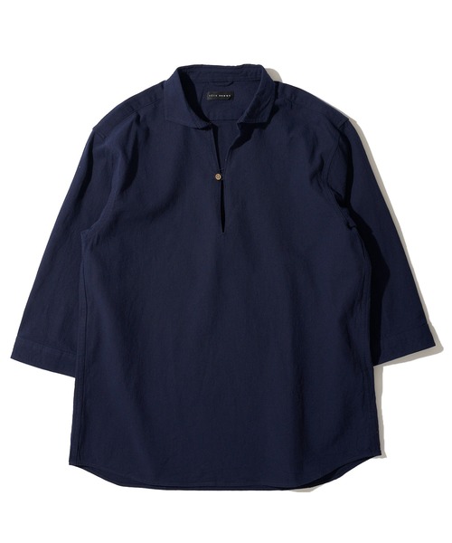 TETE HOMME(テットオム)の「【WEB限定】パナマ織り7分袖カプリシャツ / スキッパーシャツ(シャツ/ブラウス・メンズ・ブルー/ホワイト系1/ブラック/ベージュ/ミント/ネイビー/ネイビー系1/ピンク・LARGE/X-LARGE)」の5枚目の写真