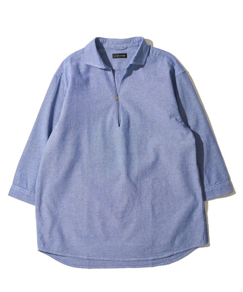 TETE HOMME(テットオム)の「【WEB限定】パナマ織り7分袖カプリシャツ / スキッパーシャツ(シャツ/ブラウス・メンズ・ブルー/ホワイト系1/ブラック/ベージュ/ミント/ネイビー/ネイビー系1/ピンク・LARGE/X-LARGE)」の6枚目の写真