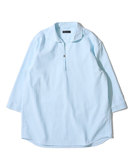 TETE HOMME(テットオム)の「【WEB限定】パナマ織り7分袖カプリシャツ / スキッパーシャツ(シャツ/ブラウス・メンズ・ブルー/ホワイト系1/ブラック/ベージュ/ミント/ネイビー/ネイビー系1/ピンク・LARGE/X-LARGE)」の4枚目の写真