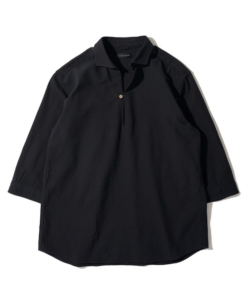 TETE HOMME(テットオム)の「【WEB限定】パナマ織り7分袖カプリシャツ / スキッパーシャツ(シャツ/ブラウス・メンズ・ブルー/ホワイト系1/ブラック/ベージュ/ミント/ネイビー/ネイビー系1/ピンク・LARGE/X-LARGE)」の1枚目の写真