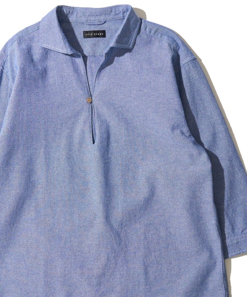 TETE HOMME(テットオム)の「【WEB限定】パナマ織り7分袖カプリシャツ / スキッパーシャツ(シャツ/ブラウス・メンズ・ブルー/ホワイト系1/ブラック/ベージュ/ミント/ネイビー/ネイビー系1/ピンク/ホワイト・LARGE/X-LARGE/MEDIUM)」の20枚目の写真