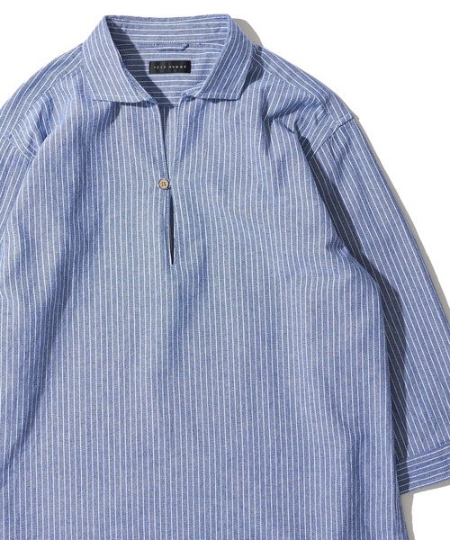 TETE HOMME(テットオム)の「【WEB限定】パナマ織り7分袖カプリシャツ / スキッパーシャツ(シャツ/ブラウス・メンズ・ブルー/ホワイト系1/ブラック/ベージュ/ミント/ネイビー/ネイビー系1/ピンク/ホワイト・LARGE/X-LARGE/MEDIUM)」の22枚目の写真