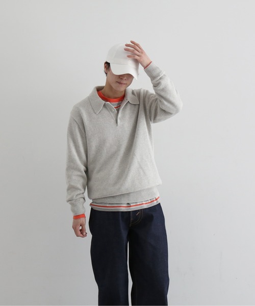 KAIKO(カイコー)の「KAIKO knit polo shirt(ニット/セーター・メンズ・ダークグレー/グレー/ブラック・2/1)」の3枚目の写真
