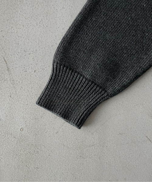 KAIKO(カイコー)の「KAIKO knit polo shirt(ニット/セーター・メンズ・ダークグレー・2)」の3枚目の写真