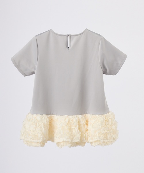 idem(イデム)の「rose frill peplum tops / ローズフリルペプラムトップス(Tシャツ/カットソー・レディース・グレー・FREE)」の6枚目の写真