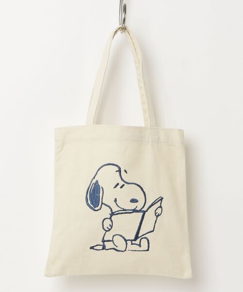 Vintage PEANUTS（ビンテージピーナッツ）の「"09"≪Vintage PEANUTS≫1ポケット キャンバス 刺繍 ミニ トートバッグ（トートバッグ・レディース・アイボリー/ネイビー・ONE SIZE）」の21枚目の写真