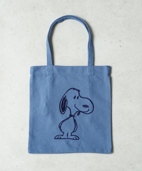 Vintage PEANUTS（ビンテージピーナッツ）の「"09"≪Vintage PEANUTS≫1ポケット キャンバス 刺繍 ミニ トートバッグ（トートバッグ・レディース・アイボリー/ネイビー・ONE SIZE）」の11枚目の写真