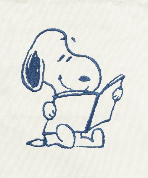 Vintage PEANUTS（ビンテージピーナッツ）の「"09"≪Vintage PEANUTS≫1ポケット キャンバス 刺繍 ミニ トートバッグ（トートバッグ・レディース・アイボリー/ネイビー・ONE SIZE）」の12枚目の写真