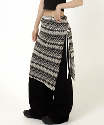 S'EST（エスイーエスティー）の「Ethnic Long Wrap Skirt Gray（スカート）」