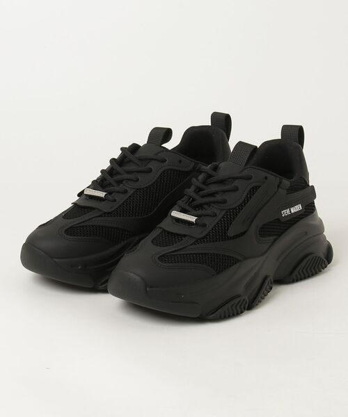 STEVE MADDEN(スティーブマデン)の「STEVE MADDEN スティーブマデン POSSESSION-M-RS ボリュームソールスニーカー(スニーカー・メンズ・ブラック×ブラック/ブラック系その他・26.5cm/26.0cm/27.5cm/27.0cm)」の2枚目の写真