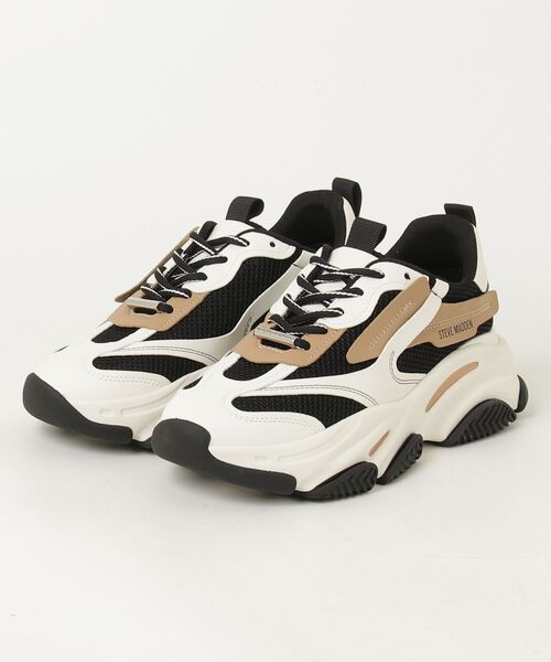 STEVE MADDEN(スティーブマデン)の「STEVE MADDEN スティーブマデン POSSESSION-M-RS ボリュームソールスニーカー(スニーカー・メンズ・ブラック×ブラック/ブラック系その他・26.5cm/26.0cm/27.5cm/27.0cm)」の1枚目の写真