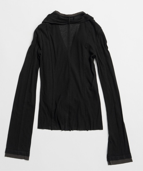 PRANK PROJECT（プランクプロジェクト）の「【2026Summer Pre-Order】アウトシームジャージーカーデ / Outseam Jersey Cardigan（カーディガン/ボレロ・レディース・ライトグレー/ブラック・FREE）」の15枚目の写真