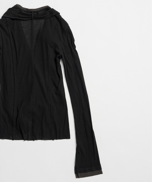 PRANK PROJECT（プランクプロジェクト）の「【2026Summer Pre-Order】アウトシームジャージーカーデ / Outseam Jersey Cardigan（カーディガン/ボレロ・レディース・ライトグレー/ブラック・FREE）」の17枚目の写真