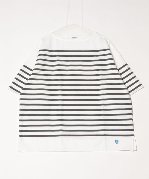 ORCIVAL（オーシバル）の「ORCIVAL/WIDE BOAT NECK S/S P.O.（Tシャツ/カットソー・メンズ・ホワイト/グレー/ネイビー/ベージュ系その他・5/4）」の2枚目の写真