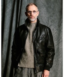 wjk（ダヴルジェイケイ）の「leather rib jersey type A-2（ライダースジャケット）」