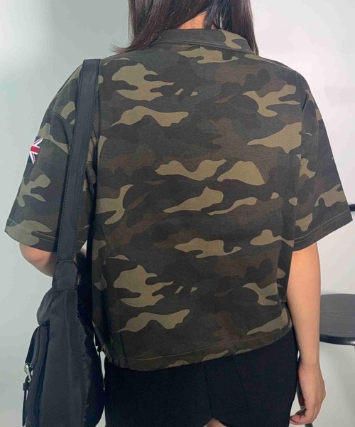 AS KNOW AS plus(アズノゥアズプラス)の「〇ポケット付きハーフジップジップ 袖ワッペン半袖プルオーバー(Tシャツ/カットソー・レディース・オートミール/ネイビー/レッド/チャコールグレー/レッド系/アイボリー系/カーキ系/ネイビー系・FREE)」の13枚目の写真