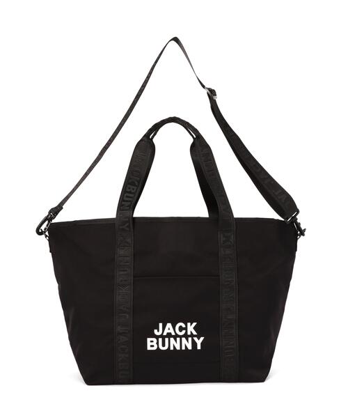 JACK BUNNY ブラック トートバッグ Jack Bunny!!】ロゴテープトートバッグ (UNISEX)（ショルダーバッグ
