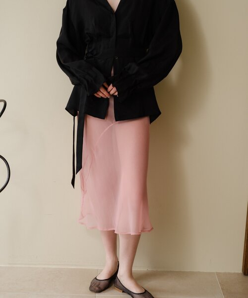 SHENERY（シーナリー）の「オーガンジーキャミワンピース（ワンピース・レディース・ピンク/グレー・FREE）」の2枚目の写真