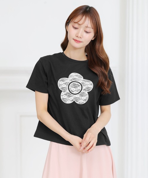 MARY QUANT(マリークワント)の「レースデイジー Tシャツ(Tシャツ/カットソー・レディース・ホワイト/ピンク/ブルー/ブラック・M)」の10枚目の写真