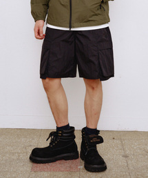 KALAPATTHAR（カラパタール）の「NYLON RIPSTOP INCISION BELTED CARGO POCKET SHORTS - BLACK（その他パンツ）」