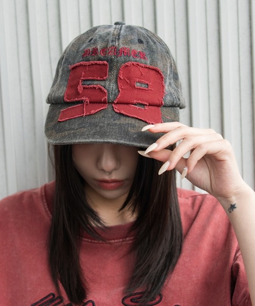 WEGO（ウィゴー）の「WEGO/【26年春夏新作】ナンバリングアップリケキャップ（キャップ・レディース・ブラウン/その他1/スミクロ・FREE）」の8枚目の写真