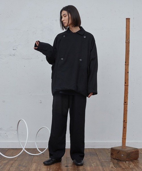 Dulcamara(ドゥルカマラ)の「縮絨ウールWワイドショートCT(その他アウター・メンズ・チェック/ブラック・1/0)」の21枚目の写真