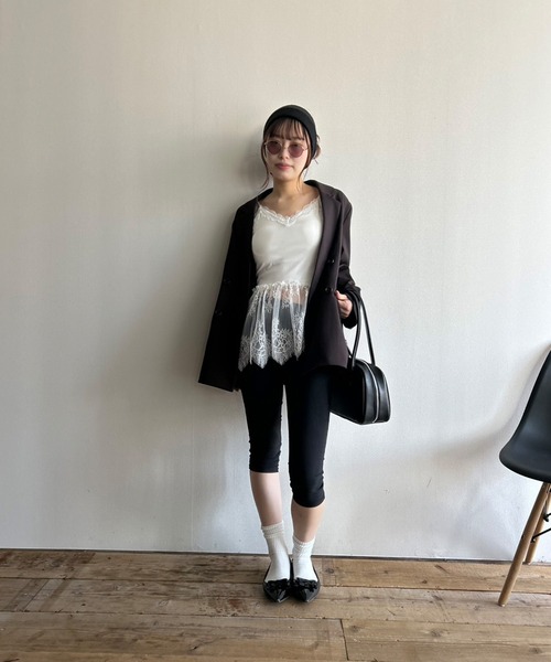 Kotoe(コトエ)の「【カップ付き】 ペプラムレース ブラトップキャミソール(キャミソール・レディース・ホワイト/ブラック・FREE)」の14枚目の写真