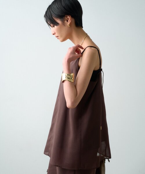LOUNGEDRESS(ラウンジドレス)の「【JAPAN MADE】シアーキャミ(キャミソール・レディース・ブラウン・FREE)」の6枚目の写真