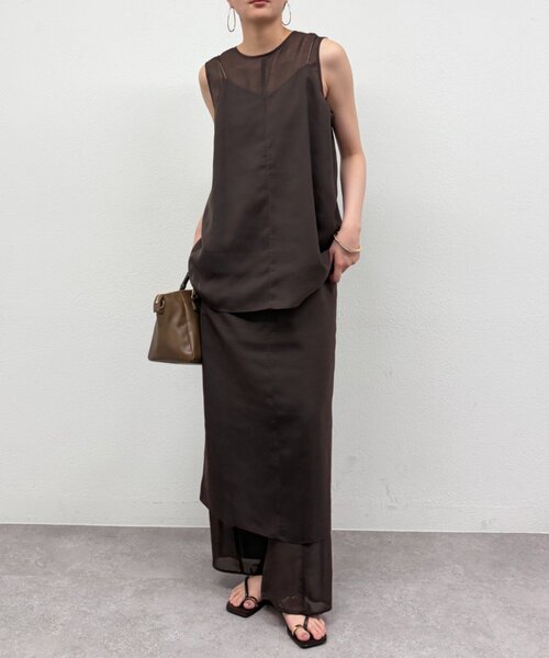 LOUNGEDRESS(ラウンジドレス)の「【JAPAN MADE】シアーキャミ(キャミソール・レディース・ブラウン/ブラック・FREE)」の22枚目の写真